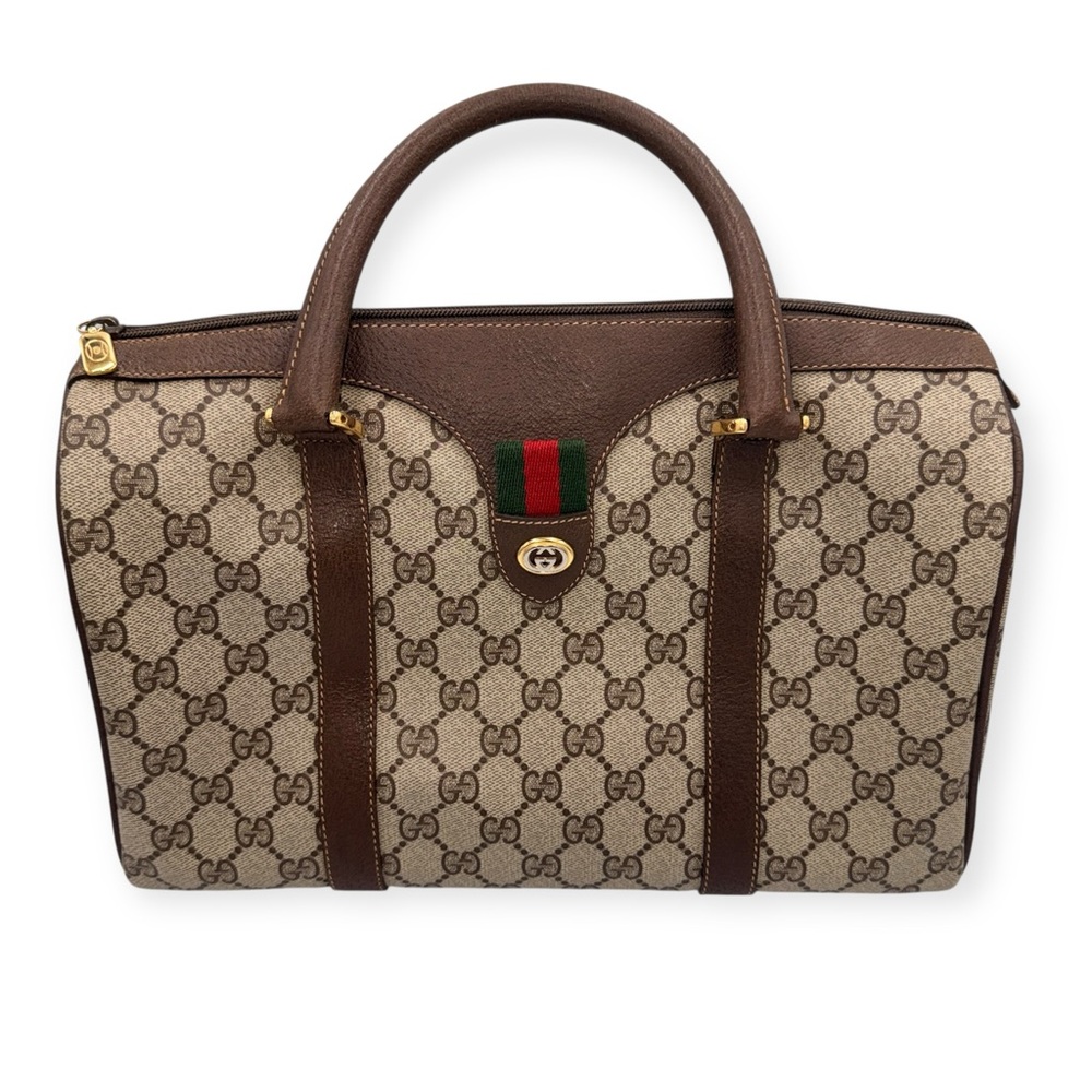 Vintage Gucci GG Supreme Boston Bag with Web Stripe - Picture 15 of 15